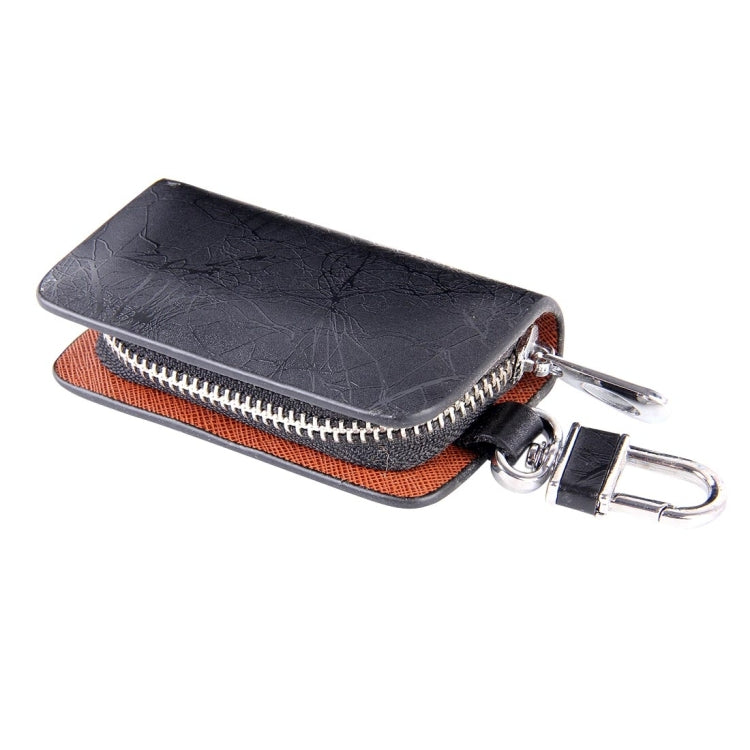 Universal Leather Roots Texture Waist Hanging Zipper Wallets Key Holder Bag (No Include Key)
