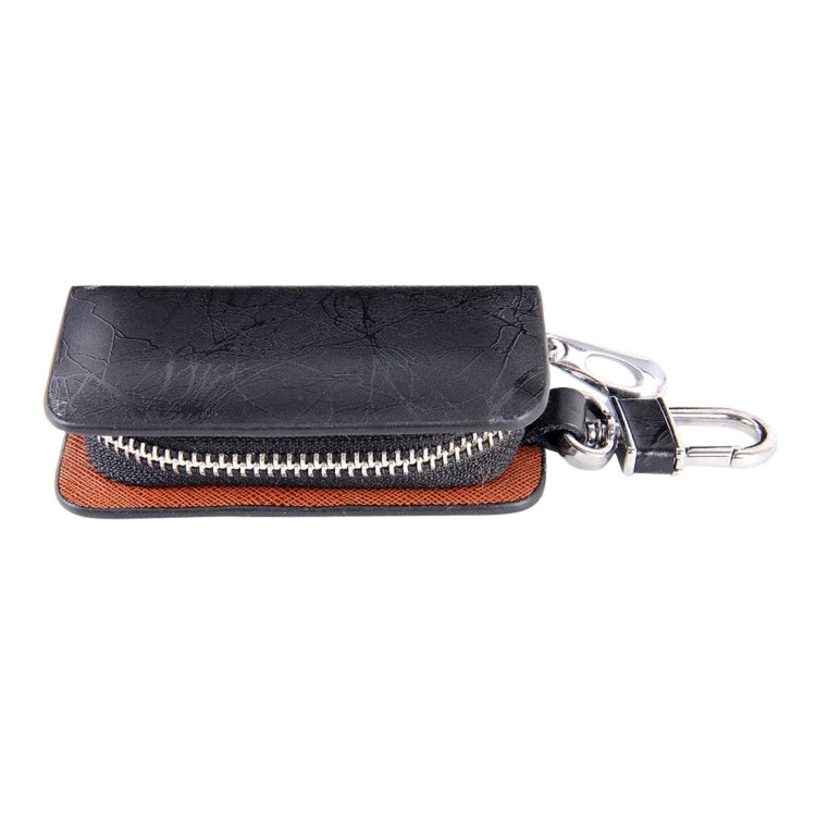 Universal Leather Roots Texture Waist Hanging Zipper Wallets Key Holder Bag (No Include Key)