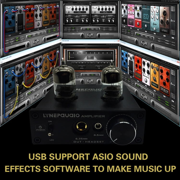 LINEPAUDIO A962 HiFi 6J9 Vacuum Tube Power Headphone Amplifier USB ASIO Sound Card