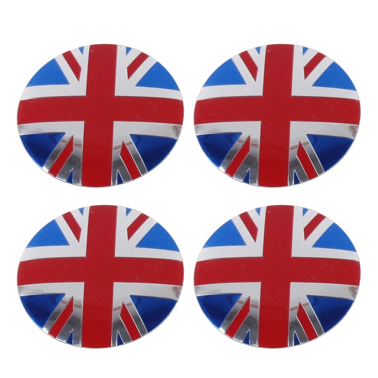 4 PCS England Flag Metal Car Sticker Wheel Hub Caps Centre Cover Decoration