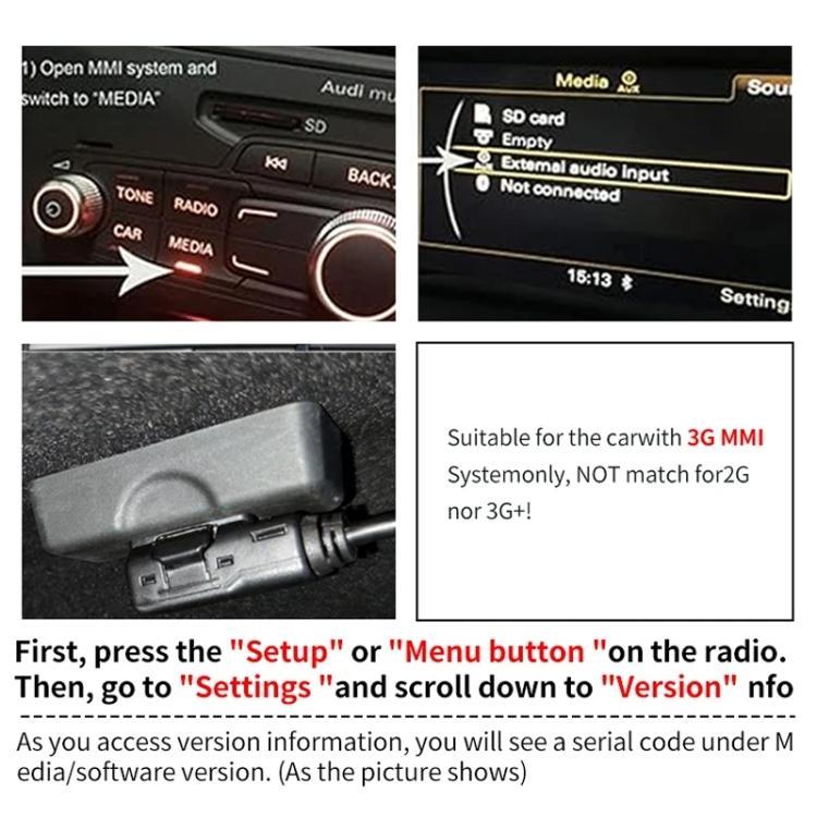 Car Wireless MMI 3G+ Bluetooth AUX Audio Cable Wiring Harness for Audi AMI / Volkswagen MDI