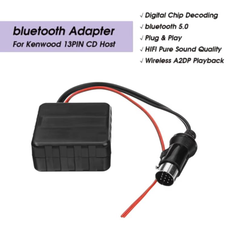 Car Wireless Bluetooth Module AUX Audio Adapter Cable for Kenwood 13-pin CD Host
