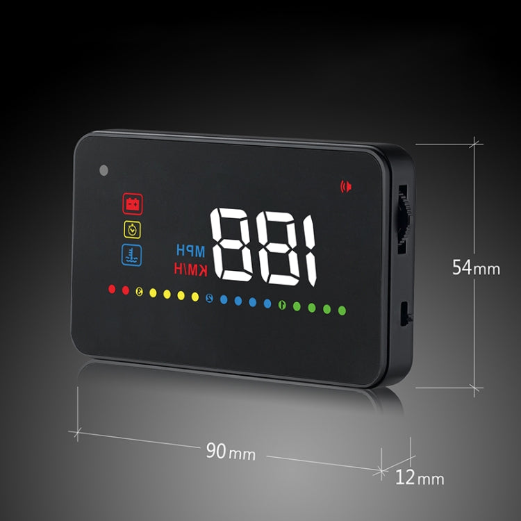 A200 OBD2 3.5 inch Vehicle-mounted Head Up Display Security System, Support Car Speed / Engine Revolving Speed Display / Water Temperature / Voltage
