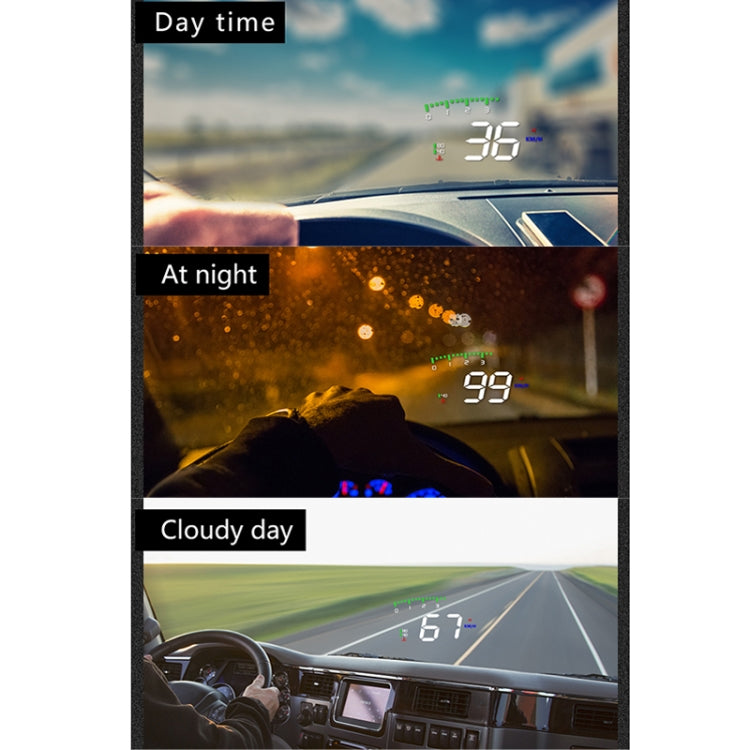 A900 OBD2 3.5 inch Vehicle-mounted Head Up Display Security System, Support Car Speed / Engine Revolving Speed Display / Water Temperature / Voltage / Driving Mileage