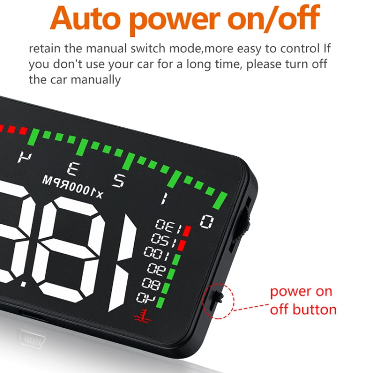 A900 OBD2 3.5 inch Vehicle-mounted Head Up Display Security System, Support Car Speed / Engine Revolving Speed Display / Water Temperature / Voltage / Driving Mileage