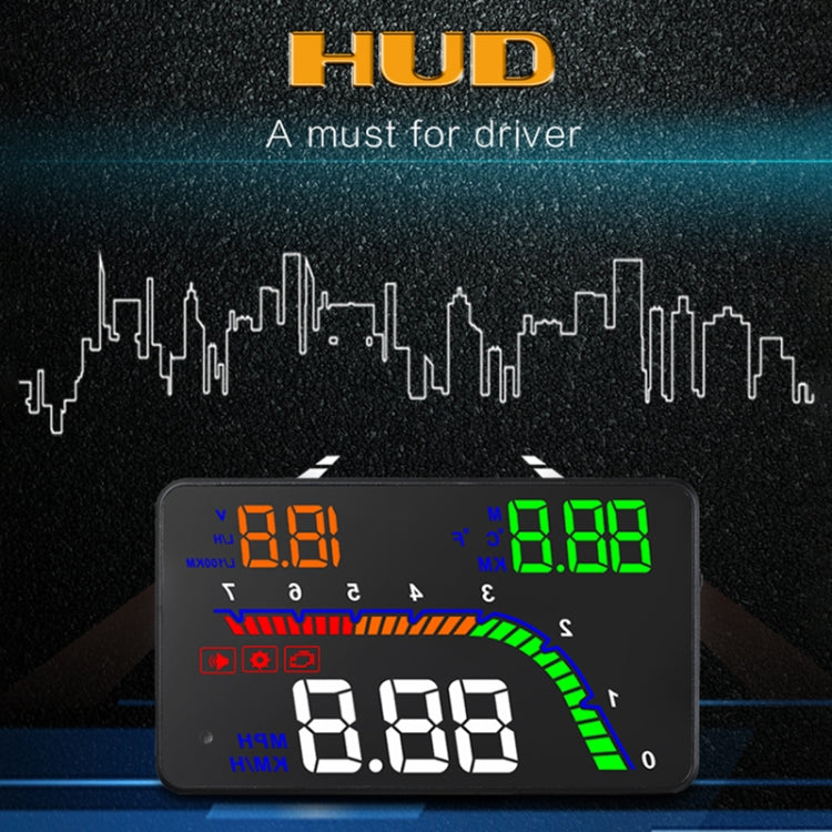 T100 OBD2 4 inch Vehicle-mounted Head Up Display Security System, Support Car Speed / Engine Revolving Speed Display / Instantaneous Fuel Consumption / Detection and Elimination Fault Code