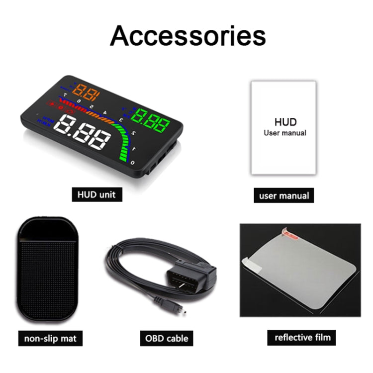 T100 OBD2 4 inch Vehicle-mounted Head Up Display Security System, Support Car Speed / Engine Revolving Speed Display / Instantaneous Fuel Consumption / Detection and Elimination Fault Code