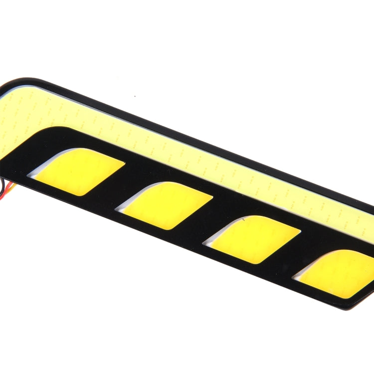 2 PCS DC 12V 10W 800LM 5500K Car DRL Daytime Running Lights Lamp,Cable Length:25cm(White Light + Yellow Light)