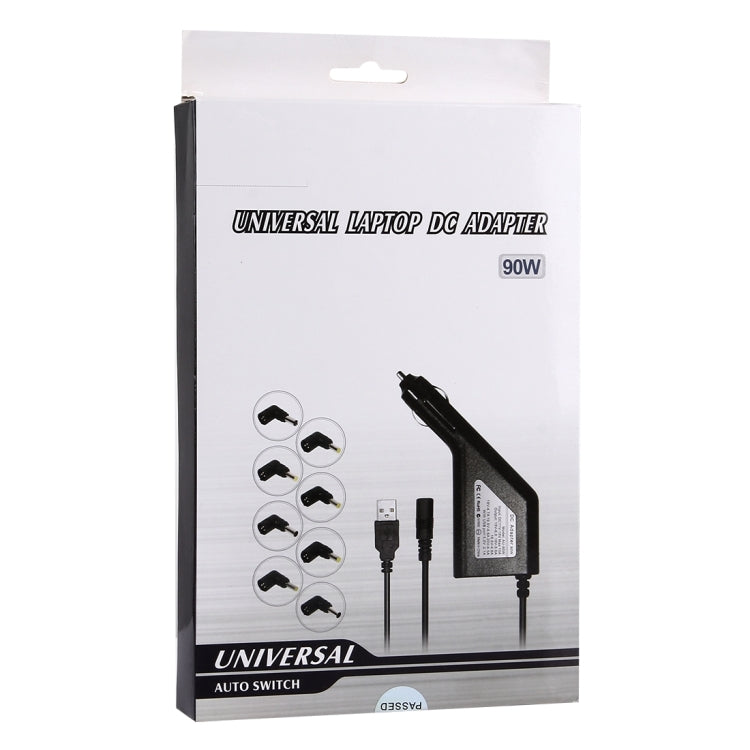 Laptop Notebook Power 90W Universal Car Charger with 8 Power Adapters & 1 USB Port for Samsung, Sony, Asus, Acer, IBM, HP, Lenovo