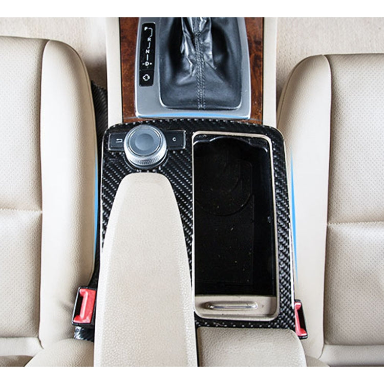 Car Left Drive Water Cup Panel Carbon Fiber Decorative Sticker for Mercedes-Benz W204 2007-2013