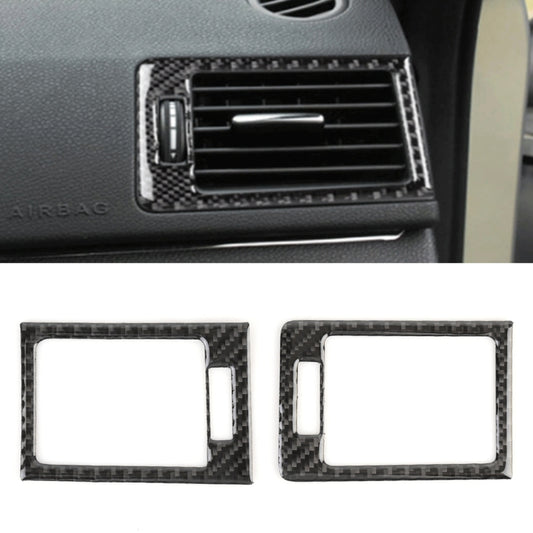 2 PCS Car Dashboard  Right and Left Air Outlet Frame Carbon Fiber Decorative Sticker for Mercedes-Benz W204 2007-2013