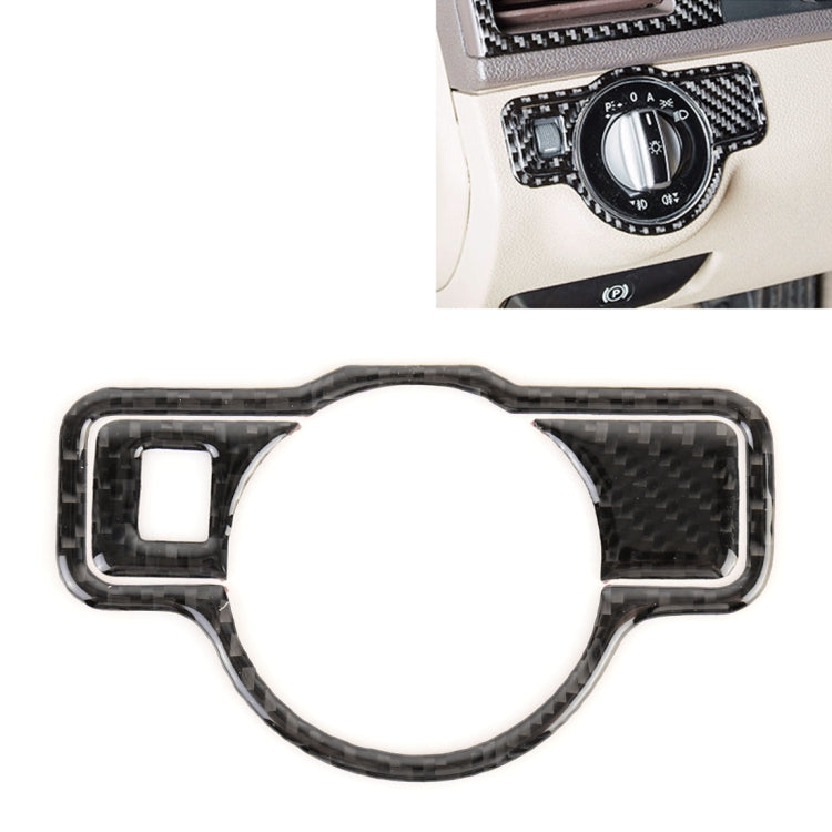 3 PCS Car Headlight Switch Panel Carbon Fiber Decorative Sticker for Mercedes-Benz W204 2007-2013