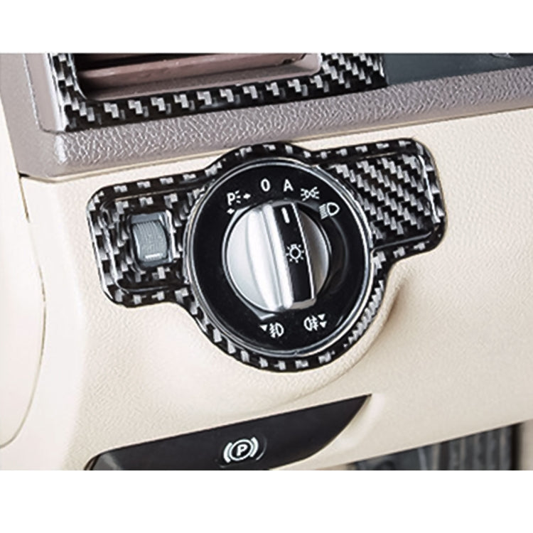 3 PCS Car Headlight Switch Panel Carbon Fiber Decorative Sticker for Mercedes-Benz W204 2007-2013