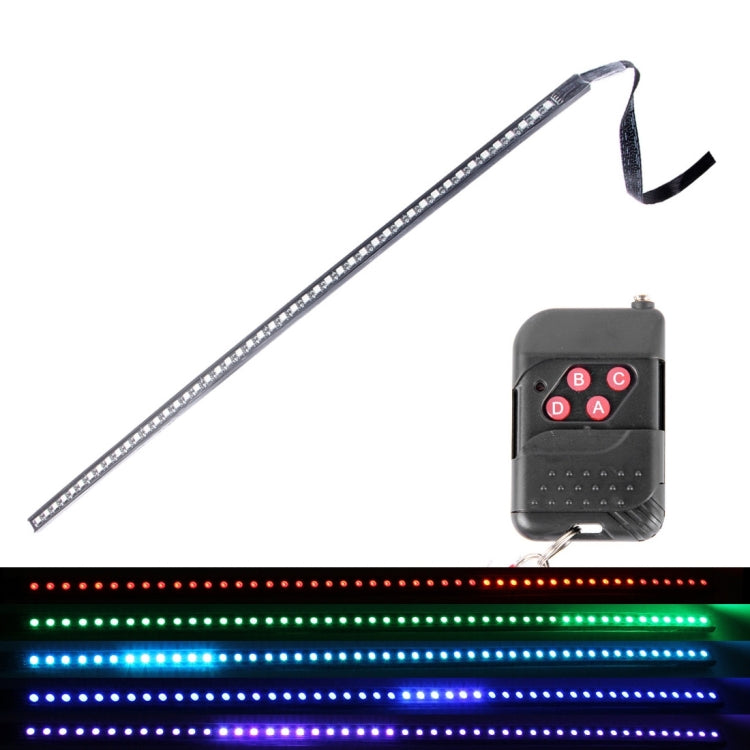 5050 20W 48 LED RGB Car Truck Remote Colorful Knight Rider LED Strobe Scanner Flash Strip Light, DC 12V  Cable Length: 130cm