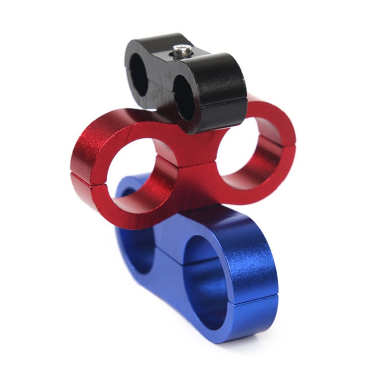 AN10 Automotive 2-hole High Pressure Tubing Fixing Clip Car Tubing Clamp Aluminum Alloy Clip Tubing Separator, Random Color Delivery