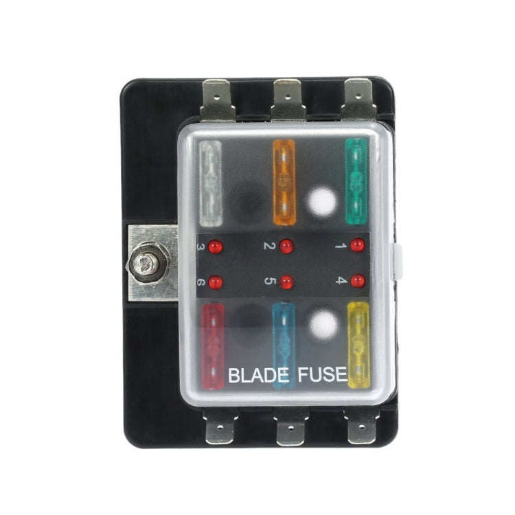 Universal 6 Way Fuse Box Block Fuse Holder Box Car Vehicle Circuit Automotive Blade Tool 6 Way Fuse Block, DC 10V-32V
