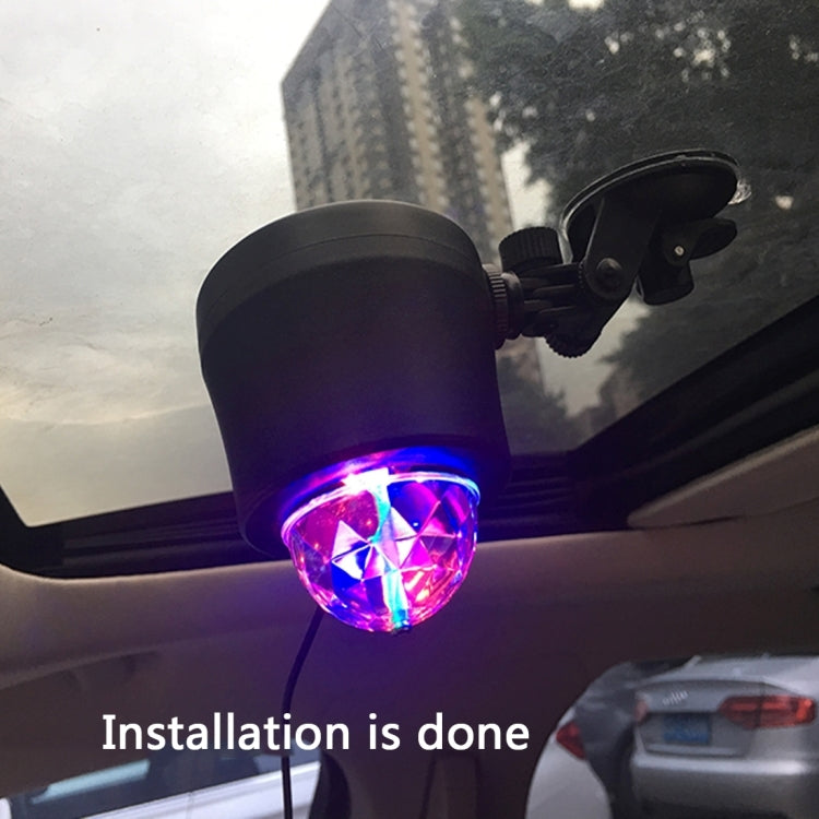5V 6W Colorful Car Decoration DJ Light Sound Activated Rotating Strobe Effect Atmosphere Light Star Music Light Lamp with 6 RGB LED Lights, Cable Length:4m