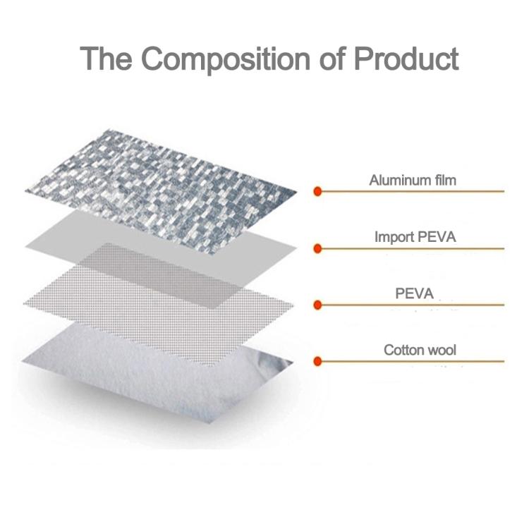 Aluminum Film PEVA Cotton Wool Anti-Dust Waterproof Sunproof Anti-frozen Anti-scratch Heat Dissipation SUV Car Cover with Warning Strips, Fits Cars up to 4.7m(183 inch) in Length