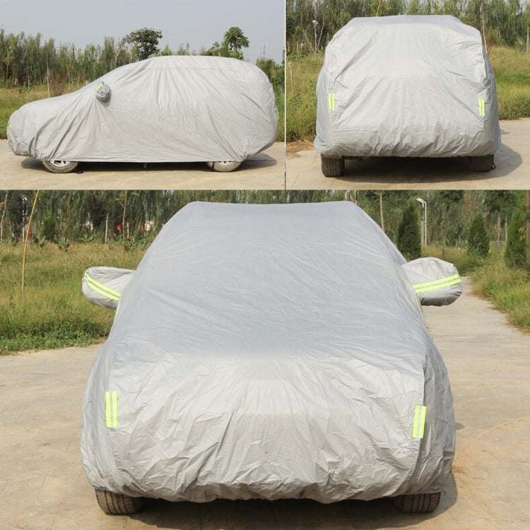 Oxford Cloth Anti-Dust Waterproof Sunproof Flame Retardant Breathable Indoor Outdoor Full Car Cover Sun UV Snow Dust Resistant Protection SUV Car Cover with Warning Strips