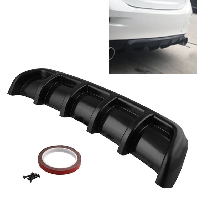Universal Car Rear Bumper Lip Diffuser 6 Shark Fin Style Black ABS, Size: 67cm