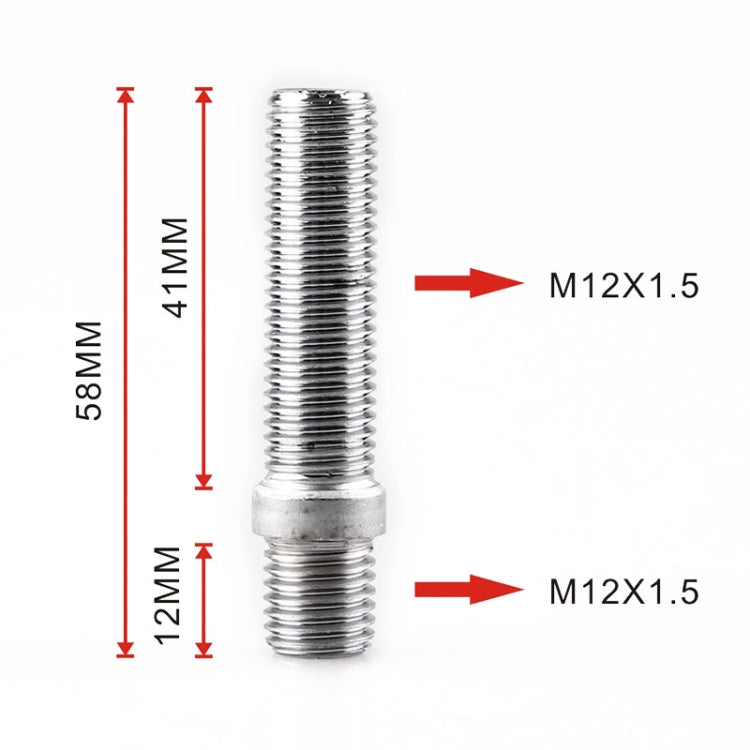 20 PCS 5.8cm Universal Car Modification Extended Wheels Stud Conversion M12x1.5 to M12x1.5 Screw Adapter LN032 LN033 LN044