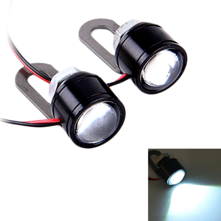 2 PCS 12V 3W Eagle Eyes LED Light For Motorcycle ，Wire Length: 45cm