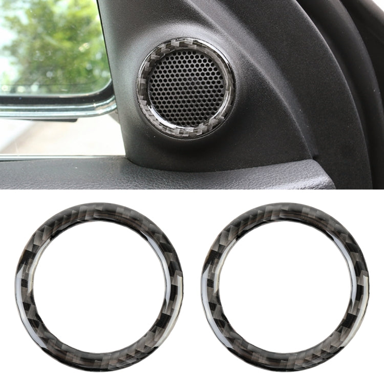 2 PCS Car Front Horn Carbon Fiber Decorative Sticker for Jeep Grand Cherokee 2014-2017