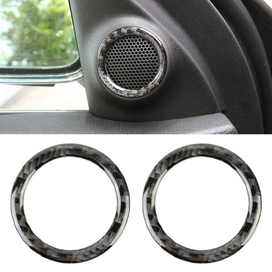 2 PCS Car Front Horn Carbon Fiber Decorative Sticker for Jeep Grand Cherokee 2014-2017