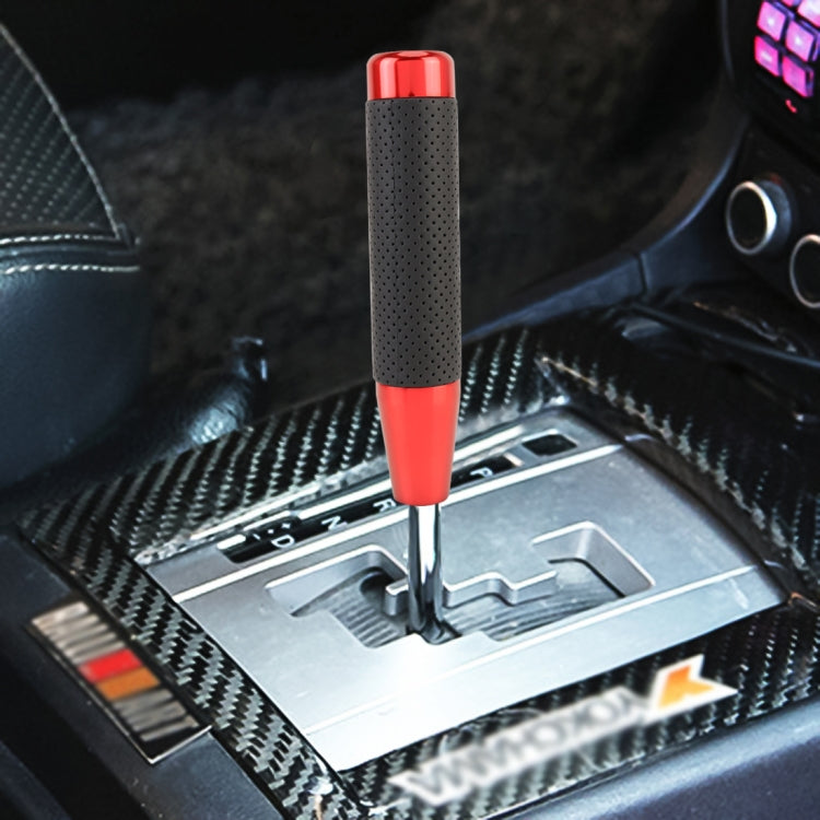 Metal Leather Long Column Car Shift Knob, Size: 18x3.3cm