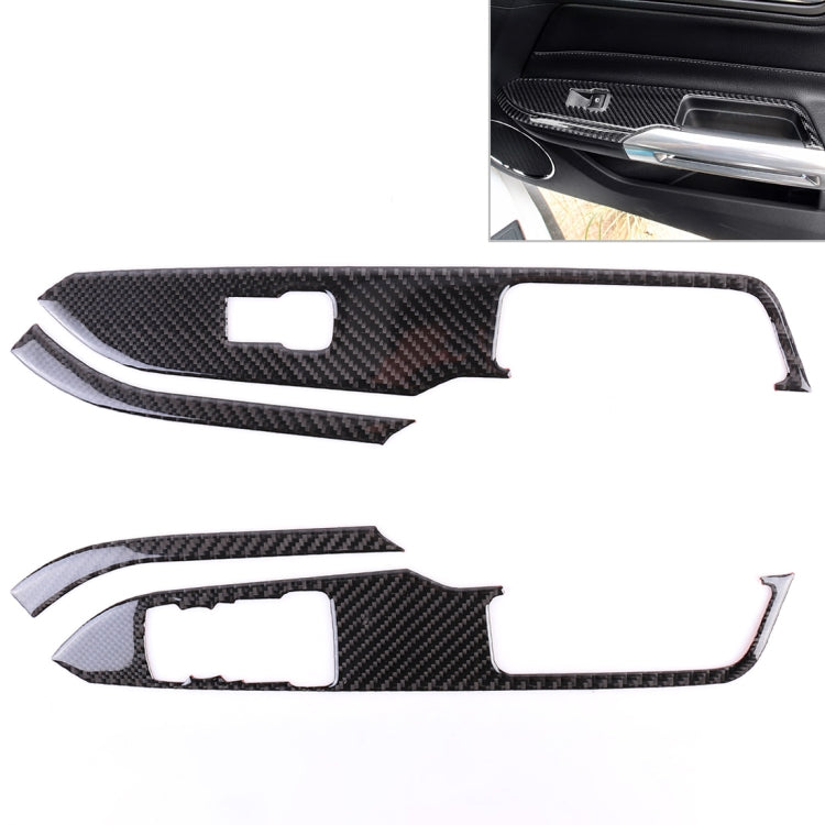 4 PCS Car Door Lift Window Regulator Button Decorative Sticker for Ford Mustang 2015-2020