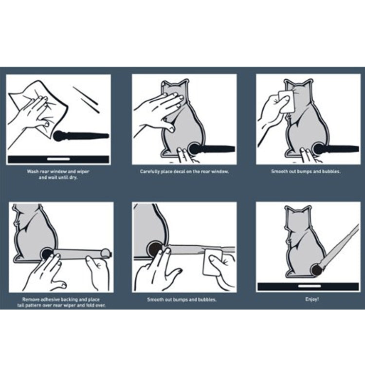 Vehicle Car Rear Windshield Window Wiper Reflective Self-Adhesive Cat Moving Tail Vinyl Decal Sticker