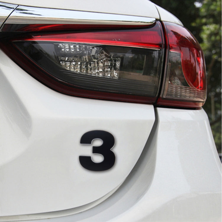 Car Vehicle Badge Emblem 3D Number One Self-adhesive Sticker Decal, Size: 3.6*4.5*0.5cm, 3, 4, 5, 6, 7, 8, 1, 2