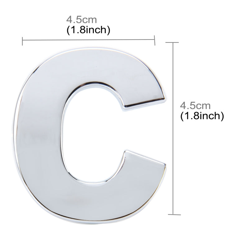 Car Vehicle Badge Emblem 3D English Letter Self-adhesive Sticker Decal, Size: 4.5*4.5*0.5cm, C, N