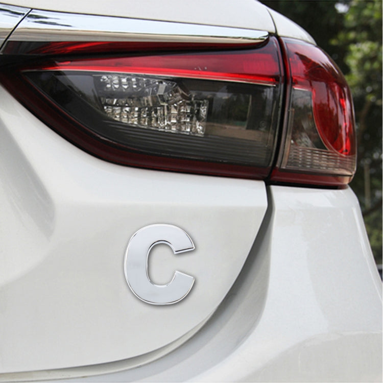Car Vehicle Badge Emblem 3D English Letter Self-adhesive Sticker Decal, Size: 4.5*4.5*0.5cm, C, N