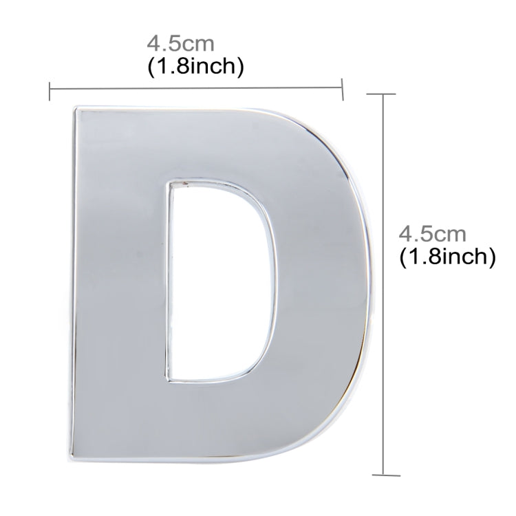 Car Vehicle Badge Emblem 3D English Letter Self-adhesive Sticker Decal, Size: 4.5*4.5*0.5cm, D, O, E, P, F, Q, G, R, H, S, I, T, A, J, U, Y, K, V, Z, L, W, B, M, X
