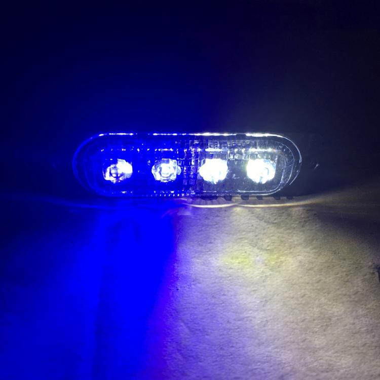 DC 12V-24V 2W 4LEDs SMD-2835 Lamps 17 Flash Patterns 3 Lines Car Flash Lamp Waterproof Car Truck Emergency Strobe Flash Warning Light, Cable Length: 90cm