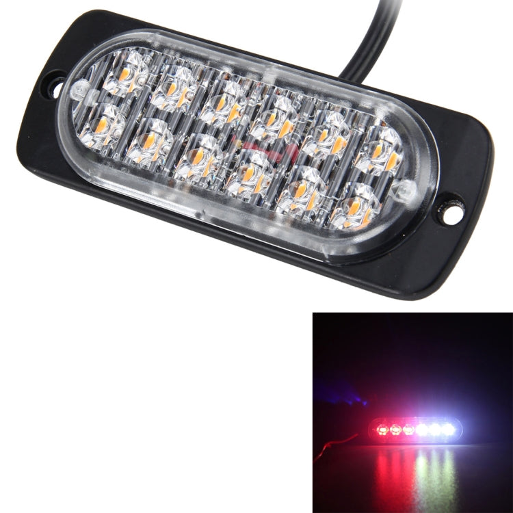 DC 12V-24V 2W 12LEDs SMD-2835 Lamps 17 Flash Patterns 3 Lines Car Flash Lamp Waterproof Car Truck Emergency Strobe Flash Warning Light, Cable Length: 90cm