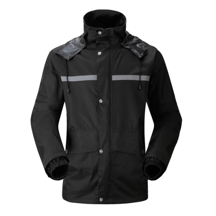 Durable Reflective Motorcycle Split Raincoat Pants Riding Bicycle Electric Bike Windproof Waterproof Rain Wear for Adult, Size: 2XL(Black)