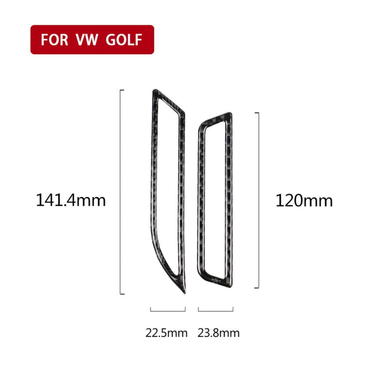 Car Carbon Fiber Air Outlet  Decorative Sticker for Volkswagen Golf 7 2013-2017, Left Drive