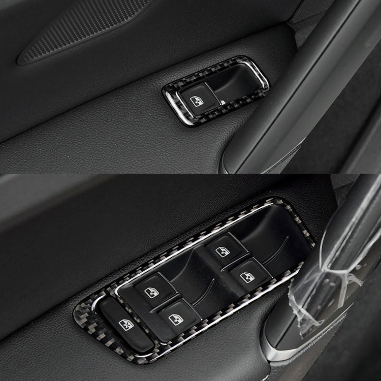 Car Carbon Fiber Window Lift Panel Decorative Sticker for Volkswagen Golf 7 2013-2017, Left Drive