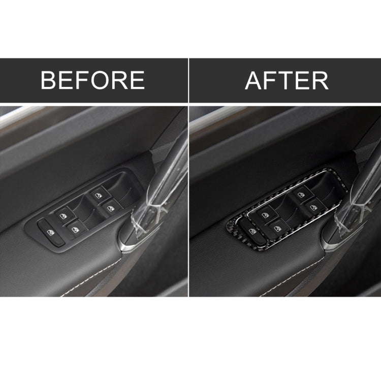 Car Carbon Fiber Window Lift Panel Decorative Sticker for Volkswagen Golf 7 2013-2017, Left Drive