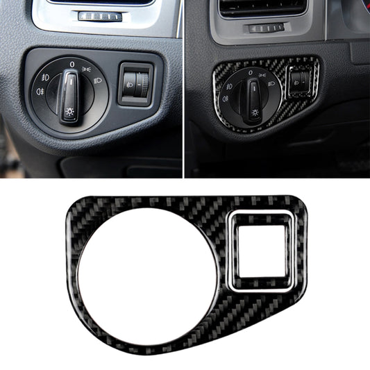 Car Carbon Fiber Headlight Switch Panel Decorative Sticker for Volkswagen Golf 7 2013-2017, Left Drive