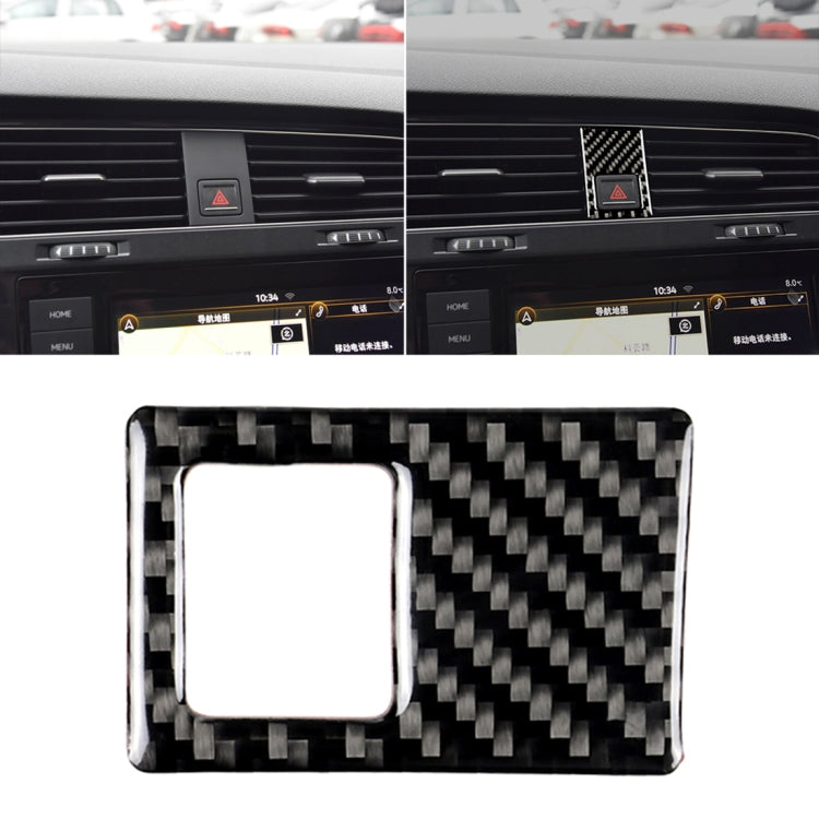 Car Carbon Fiber Emergency Light Frame Decorative Sticker for Volkswagen Golf 7 2013-2017, Left Drive