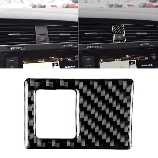 Car Carbon Fiber Emergency Light Frame Decorative Sticker for Volkswagen Golf 7 2013-2017, Left Drive