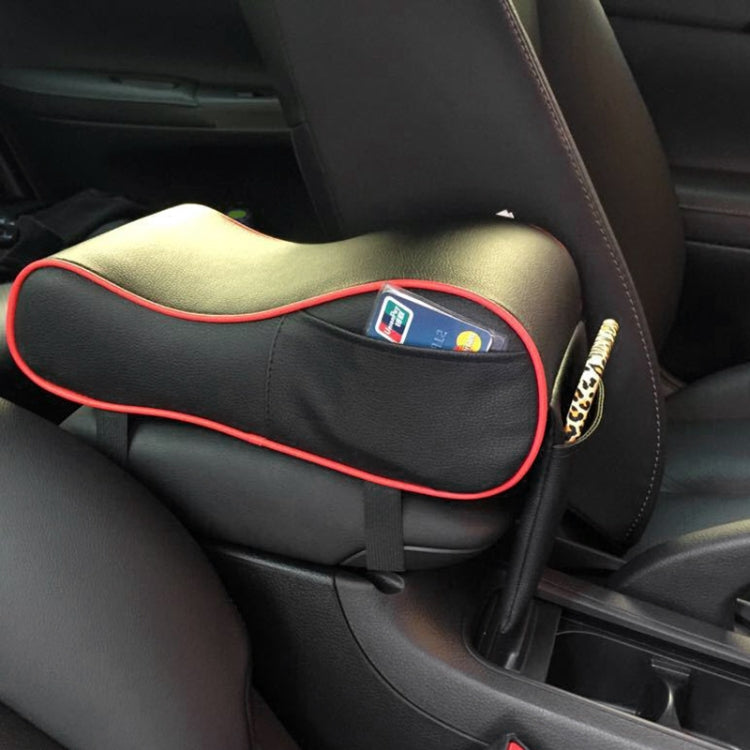 Universal Car PU Leather and Memory Foam Wrapped Armrest Box Car Armrest Box Mat with Phone Holder Storage Bag & Card Slot