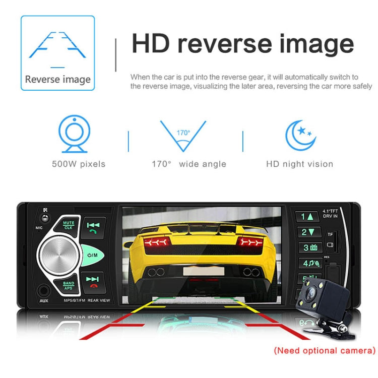 SWM-4022D HD 4.1 inch 12V Universal Car Radio Receiver MP5 Player, Support FM & Bluetooth & TF Card with Remote Control