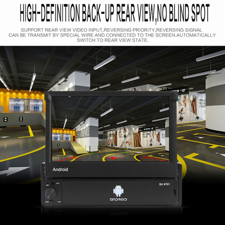SU 9701 1GB+32GB 7 inch HD Foldable Universal Car Android Radio Receiver MP5 Player, Support FM & Bluetooth & TF Card & GPS & Phone Link & WiFi