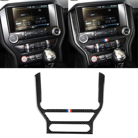 Car USA Color Carbon Fiber CD Panel Decorative Sticker for Ford Mustang 2015-2017