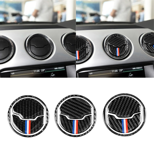 9 PCS Car USA Color Carbon Fiber Air Outlet Decorative Sticker for Ford Mustang 2015-2017, Air Outlet