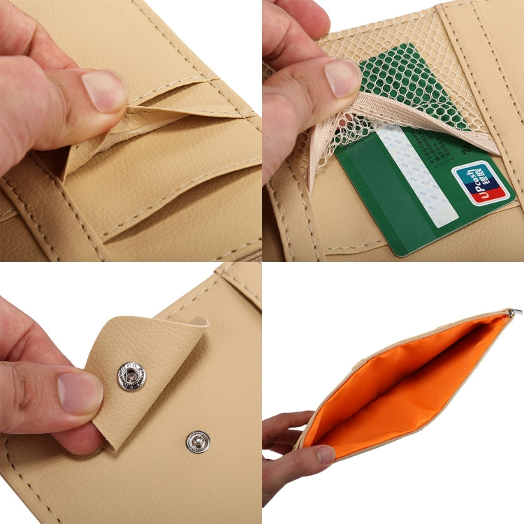 Car Sun Visor Board Paper Tissue Box CD Case Zipper Holder Card Bag Organizer, with Zipper (Yellow), with Zipper  (Black), with Zipper